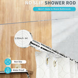 SISXSO Shower Curtain Rod 34-80 Inches Never Rust Stainless Steel Tension Curtain Rod Adjustable Shower Rod Spring Tension Non-Slip No Drilling Shower Rods for Bathroom Window