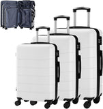 SISXSO Simple Deluxe 28 Inch Hardside Carry On Luggage, Suitcase with Double Spinner Wheels & TSA Lock, Hard Shell Suitcase, Expandable Rolling Lightweight Luggage, White
