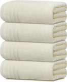 SISXSO Tens Towels Pack of 4 Extra Large Bath Towels 30 x 60 Inches, 100% Cotton, Larger & Lighter Weight, Quicker to Dry, Super Soft and Absorbent, Perfect for Bathroom, Dark Grey