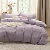 SISXSO Duvet Cover King Size - 3 Pieces Prewashed Cotton-Like Extra Soft Bedding Set, Includes 1 Duvet Cover 104x90 Inches with Zipper Closure & 2 Pillow Shams, Linen, Comforter Not Included
