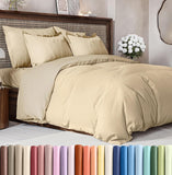 SISXSO Duvet Cover Queen Size Set - Extra Soft Queen Size Duvet Cover 90 x 90 with 2 Pillow Shams - Hotel Luxury Easy Care and Fade Free w/Zipper Closures & Ties - Comfy Breathable Bedding Set (Navy Blue)