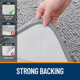 SISXSO Paradigms Interiors Bathroom Rugs 30x20, Extra Soft Absorbent Chenille Bath Rugs, Rubber Backing Quick Dry, Machine Washable Bath Mats for Bathroom Floor, Tub and Shower, Home Decor Accessories, Grey