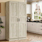 SISXSO Unikito 63" Tall Kitchen Pantry Storage Cabinet with Doors & Shelves