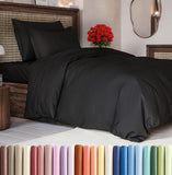 SISXSO Duvet Cover Queen Size Set - Extra Soft Queen Size Duvet Cover 90 x 90 with 2 Pillow Shams - Hotel Luxury Easy Care and Fade Free w/Zipper Closures & Ties - Comfy Breathable Bedding Set (Navy Blue)