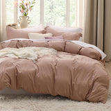 SISXSO Duvet Cover King Size - 3 Pieces Prewashed Cotton-Like Extra Soft Bedding Set, Includes 1 Duvet Cover 104x90 Inches with Zipper Closure & 2 Pillow Shams, Linen, Comforter Not Included