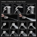 SISXSO High Pressure Rain Shower Head: Upgrade Shower Heads with Handheld Spray Combo with Fixed Showerhead and 10 Sprays Handheld Shower Head, Detachable Showerheads Built-in Magnetic Docking and Power Jets