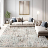 SISXSO 6x9 Area Rug for Living Room Washable 6x9 Rug Non-Slip Modern Rugs for Bedroom Dinning Room Ultra-Thin Indoor Beige Rug