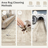 SISXSO 6x9 Area Rug for Living Room Washable 6x9 Rug Non-Slip Modern Rugs for Bedroom Dinning Room Ultra-Thin Indoor Beige Rug