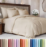 SISXSO Duvet Cover Queen Size Set - Extra Soft Queen Size Duvet Cover 90 x 90 with 2 Pillow Shams - Hotel Luxury Easy Care and Fade Free w/Zipper Closures & Ties - Comfy Breathable Bedding Set (Navy Blue)