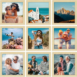 SISXSO 8x10 Picture Frames Set of 9, Shatter Resistant Plexiglass, Display 5x7 Pictures with Mat or 8x10 without Mat, Photo Frames for Wall or Tabletop, Engineered Wood, Black