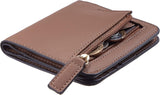 SISXSO Women’s Small Slim Leather Wallet with RFID Protection, Compact Bifold Mini Purse with Clear ID Window