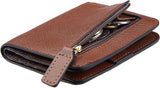 SISXSO Women’s Small Slim Leather Wallet with RFID Protection, Compact Bifold Mini Purse with Clear ID Window