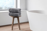 SISXSO Tens Towels Pack of 4 Extra Large Bath Towels 30 x 60 Inches, 100% Cotton, Larger & Lighter Weight, Quicker to Dry, Super Soft and Absorbent, Perfect for Bathroom, Dark Grey