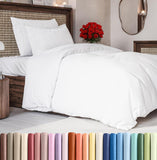 SISXSO Duvet Cover Queen Size Set - Extra Soft Queen Size Duvet Cover 90 x 90 with 2 Pillow Shams - Hotel Luxury Easy Care and Fade Free w/Zipper Closures & Ties - Comfy Breathable Bedding Set (Navy Blue)