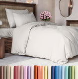 SISXSO Duvet Cover Queen Size Set - Extra Soft Queen Size Duvet Cover 90 x 90 with 2 Pillow Shams - Hotel Luxury Easy Care and Fade Free w/Zipper Closures & Ties - Comfy Breathable Bedding Set (Navy Blue)
