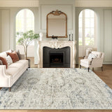 SISXSO 6x9 Area Rug for Living Room Washable 6x9 Rug Non-Slip Modern Rugs for Bedroom Dinning Room Ultra-Thin Indoor Beige Rug