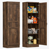 SISXSO Unikito 63" Tall Kitchen Pantry Storage Cabinet with Doors & Shelves