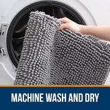 SISXSO Paradigms Interiors Bathroom Rugs 30x20, Extra Soft Absorbent Chenille Bath Rugs, Rubber Backing Quick Dry, Machine Washable Bath Mats for Bathroom Floor, Tub and Shower, Home Decor Accessories, Grey
