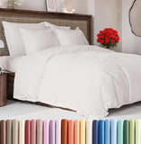 SISXSO Duvet Cover Queen Size Set - Extra Soft Queen Size Duvet Cover 90 x 90 with 2 Pillow Shams - Hotel Luxury Easy Care and Fade Free w/Zipper Closures & Ties - Comfy Breathable Bedding Set (Navy Blue)