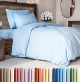SISXSO Duvet Cover Queen Size Set - Extra Soft Queen Size Duvet Cover 90 x 90 with 2 Pillow Shams - Hotel Luxury Easy Care and Fade Free w/Zipper Closures & Ties - Comfy Breathable Bedding Set (Navy Blue)