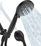 SISXSO 6-Setting Shower Head with Handheld, JDO High Pressure Hand held Shower Head, 4.7 Inch Chrome Detachable Showerhead Set with 59 Inch Stainless Steel Hose and Adjustable Showerhead Holder