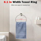 SISXSO Towel Ring for Bathroom, 304 Stainless Steel Hand Towel Holder, Heavy Duty Towel Hanger for Bath, Kitchen, Hotel (2.3″ Screw-Mounted Base, Brushed Nickel)