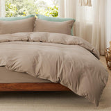SISXSO Duvet Cover King Size - 3 Pieces Prewashed Cotton-Like Extra Soft Bedding Set, Includes 1 Duvet Cover 104x90 Inches with Zipper Closure & 2 Pillow Shams, Linen, Comforter Not Included