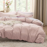 SISXSO Duvet Cover King Size - 3 Pieces Prewashed Cotton-Like Extra Soft Bedding Set, Includes 1 Duvet Cover 104x90 Inches with Zipper Closure & 2 Pillow Shams, Linen, Comforter Not Included