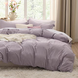 SISXSO Duvet Cover King Size - 3 Pieces Prewashed Cotton-Like Extra Soft Bedding Set, Includes 1 Duvet Cover 104x90 Inches with Zipper Closure & 2 Pillow Shams, Linen, Comforter Not Included