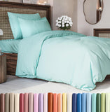 SISXSO Duvet Cover Queen Size Set - Extra Soft Queen Size Duvet Cover 90 x 90 with 2 Pillow Shams - Hotel Luxury Easy Care and Fade Free w/Zipper Closures & Ties - Comfy Breathable Bedding Set (Navy Blue)