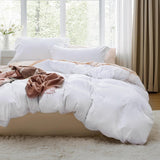 SISXSO Duvet Cover King Size - 3 Pieces Prewashed Cotton-Like Extra Soft Bedding Set, Includes 1 Duvet Cover 104x90 Inches with Zipper Closure & 2 Pillow Shams, Linen, Comforter Not Included