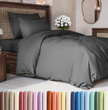 SISXSO Duvet Cover Queen Size Set - Extra Soft Queen Size Duvet Cover 90 x 90 with 2 Pillow Shams - Hotel Luxury Easy Care and Fade Free w/Zipper Closures & Ties - Comfy Breathable Bedding Set (Navy Blue)