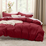 SISXSO Duvet Cover King Size - 3 Pieces Prewashed Cotton-Like Extra Soft Bedding Set, Includes 1 Duvet Cover 104x90 Inches with Zipper Closure & 2 Pillow Shams, Linen, Comforter Not Included