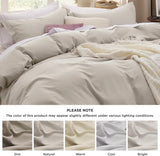 SISXSO Duvet Cover King Size - 3 Pieces Prewashed Cotton-Like Extra Soft Bedding Set, Includes 1 Duvet Cover 104x90 Inches with Zipper Closure & 2 Pillow Shams, Linen, Comforter Not Included