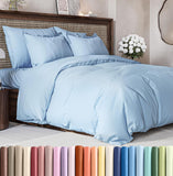 SISXSO Duvet Cover Queen Size Set - Extra Soft Queen Size Duvet Cover 90 x 90 with 2 Pillow Shams - Hotel Luxury Easy Care and Fade Free w/Zipper Closures & Ties - Comfy Breathable Bedding Set (Navy Blue)