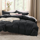 SISXSO Duvet Cover King Size - 3 Pieces Prewashed Cotton-Like Extra Soft Bedding Set, Includes 1 Duvet Cover 104x90 Inches with Zipper Closure & 2 Pillow Shams, Linen, Comforter Not Included