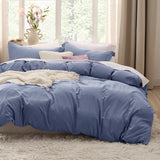 SISXSO Duvet Cover King Size - 3 Pieces Prewashed Cotton-Like Extra Soft Bedding Set, Includes 1 Duvet Cover 104x90 Inches with Zipper Closure & 2 Pillow Shams, Linen, Comforter Not Included
