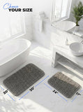 SISXSO Utopia Home Absorbent Chenille Bath Rug Mat for Bathroom, 30x20 Inch, Grey