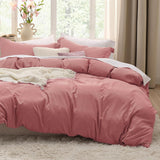 SISXSO Duvet Cover King Size - 3 Pieces Prewashed Cotton-Like Extra Soft Bedding Set, Includes 1 Duvet Cover 104x90 Inches with Zipper Closure & 2 Pillow Shams, Linen, Comforter Not Included