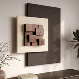 SISXSO 3D Textured Framed Boho Neutral Abstract Wall Art for Living Room, 3 Piece Modern Paintings Artwork for Walls, Black White Brown Minimalist Geometric Pictures for Hallway Office Wall Decor 24x36 In