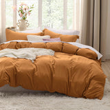 SISXSO Duvet Cover King Size - 3 Pieces Prewashed Cotton-Like Extra Soft Bedding Set, Includes 1 Duvet Cover 104x90 Inches with Zipper Closure & 2 Pillow Shams, Linen, Comforter Not Included