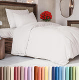 SISXSO Duvet Cover Queen Size Set - Extra Soft Queen Size Duvet Cover 90 x 90 with 2 Pillow Shams - Hotel Luxury Easy Care and Fade Free w/Zipper Closures & Ties - Comfy Breathable Bedding Set (Navy Blue)