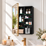 SISXSO GoTiling16x24 Black Medicine Cabinet with Mirror, Recessed & Surface Mount