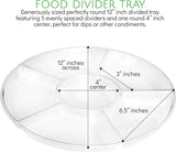 SISXSO 6 Sectional Round Plastic Serving Tray/Platters Clear Pack of 2