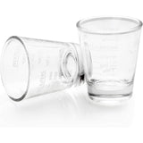 SISXSO 2 Pack 1 OZ Shot Glasses Measuring cup Espresso Shot Glass Liquid Heavy Glass Wine Glass, 26-Incremental Measurement, 6 Tsp, 2 Tbs, 30ml By BCnmviku (2pack-White)