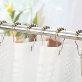 SISXSO Shower Curtain Hooks, Decorative Rust Proof Stainless Steel Shower Curtain Hooks for Bathroom Shower Rods Set of 12, Polished Nickel
