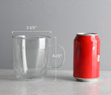 SISXSO Double Wall Glass Coffee Mugs - 12.5 oz Insulated Clear Coffee Mugs Set of 2, for Espresso, Cappuccino, Latte, Americano, Tea Bag, Beverage (413.101)