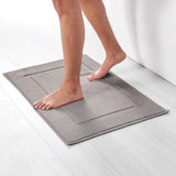 SISXSO Banded Bathroom Bath Rug Mat, Powder Gray, 31 inches L x 20 inches W