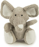 SISXSO Checkers Elephant Squeaky Plush Dog Toy, Chew Guard Technology - Gray, Large