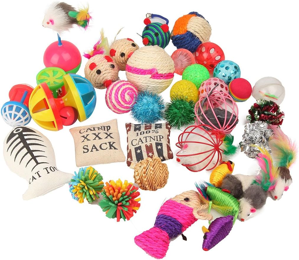 SISXSO 20 Pcs Talk Cat Toys Variety Pack for Kitty